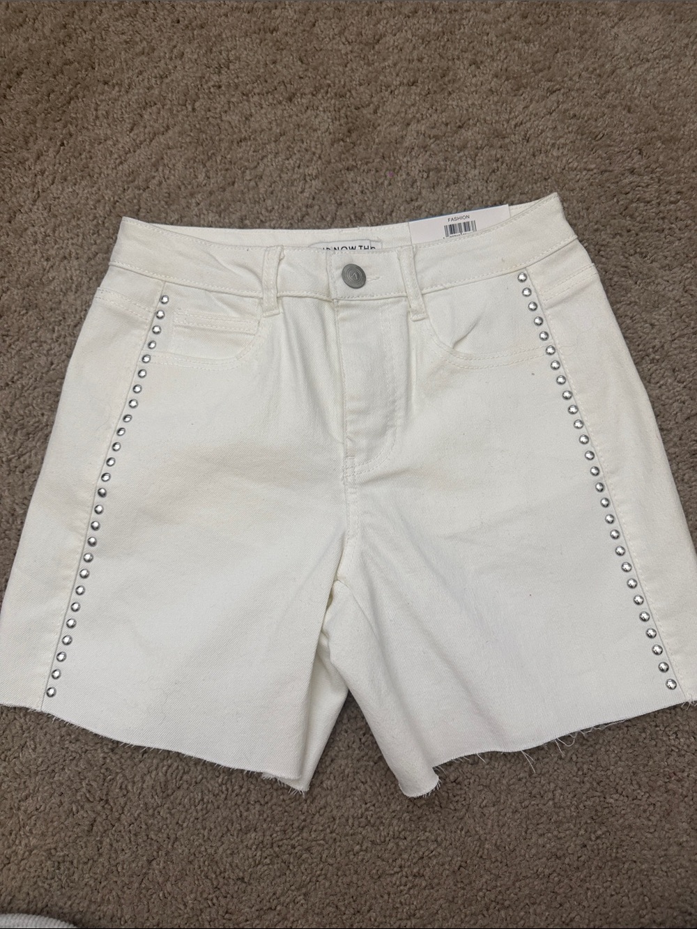 And Now This White Stud-Trim Women's Shorts